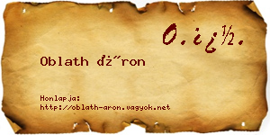 Oblath Áron névjegykártya